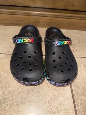 Disney mickey rainbow crocs sz 11 men